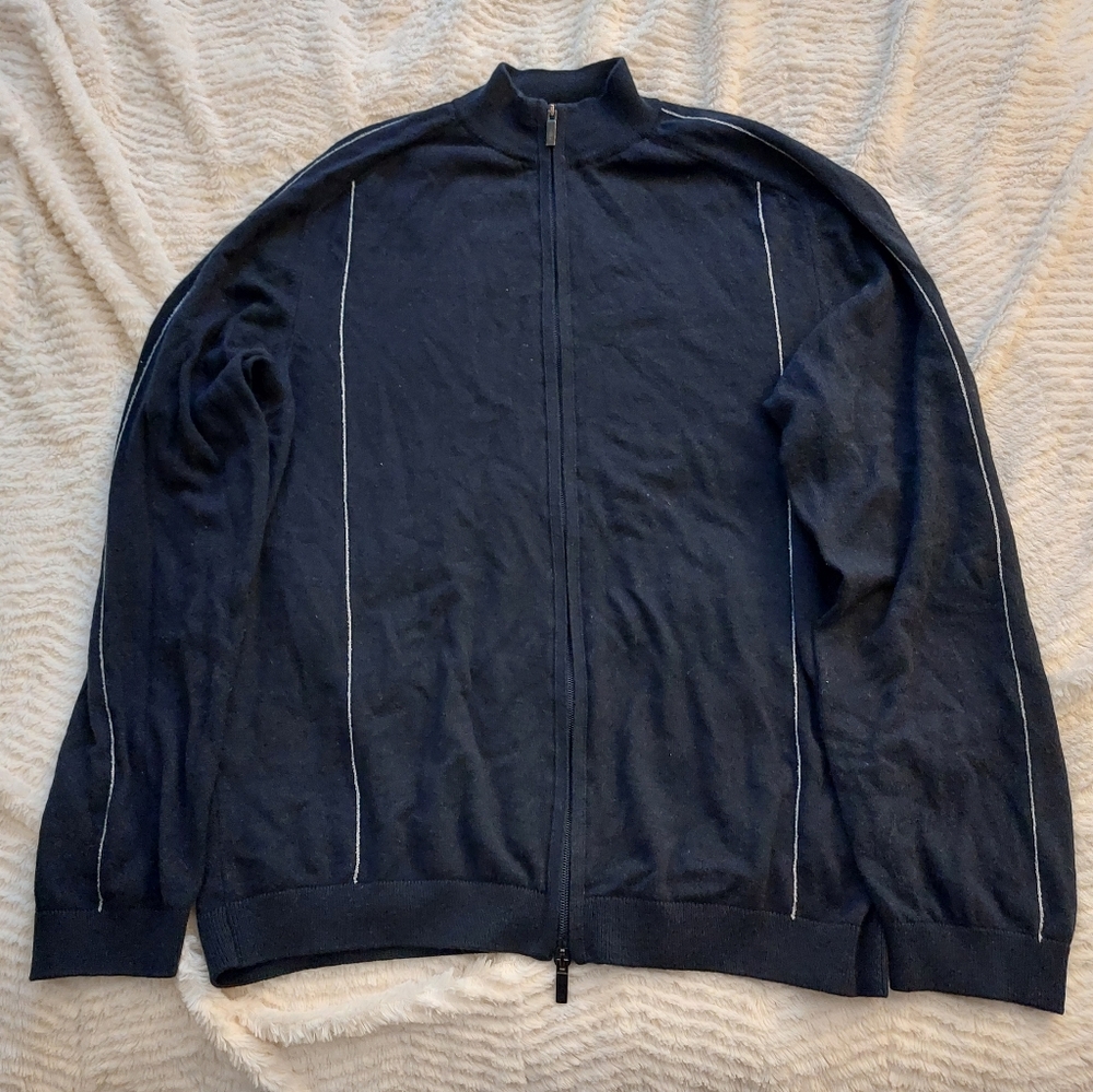 Vintage Giorgio Armani Navy Zip Sweater